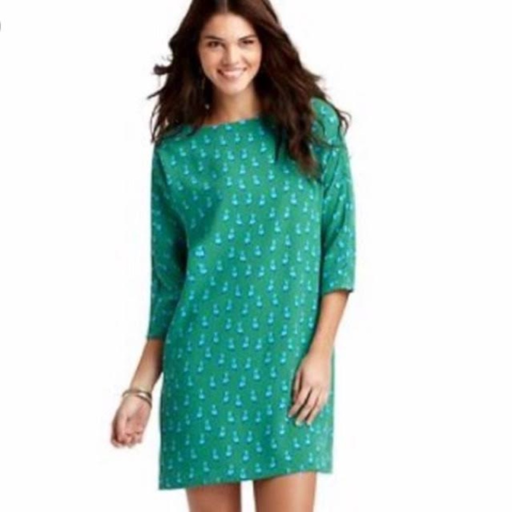 LOFT Green and Blue Mini Dress